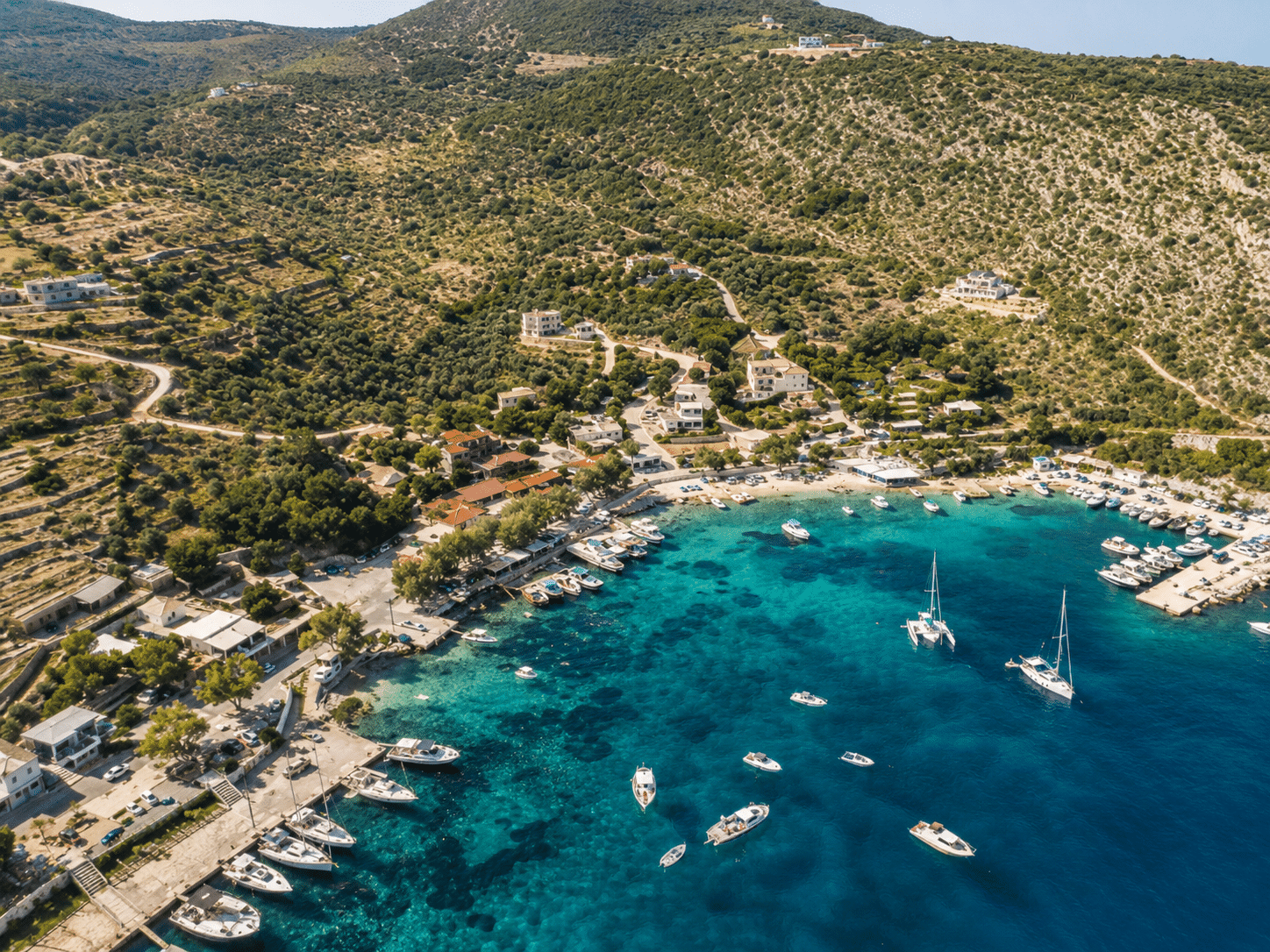 The picturesque harbour of Agios Nikolaos, departure point for the Land & Sea boat trip