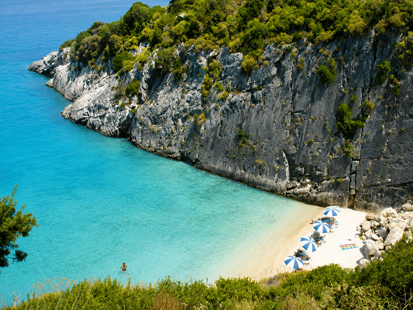 The natural sulphurous springs of Xigia Beach, final swimming stop on the Land & Sea tour