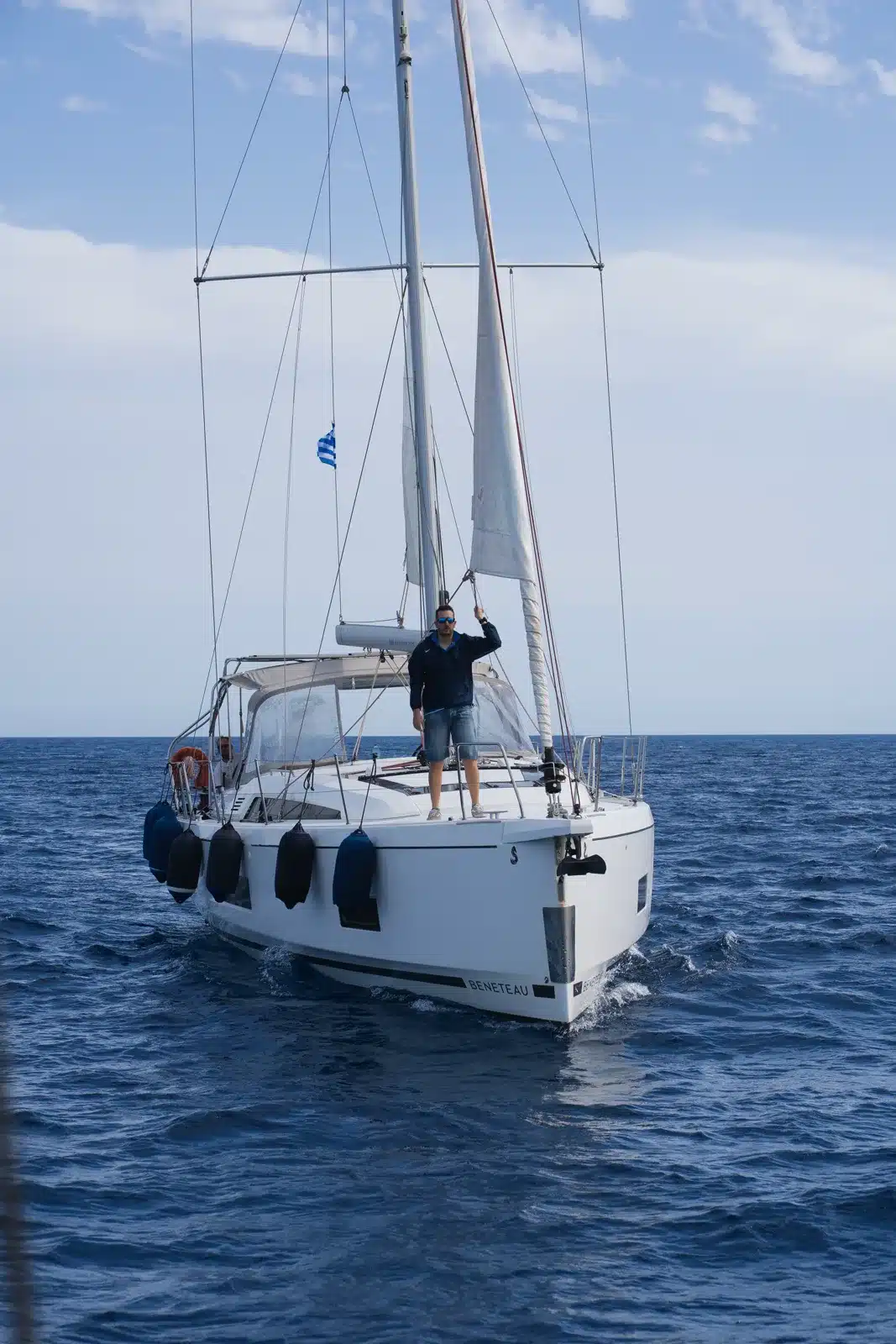 On deck aboard Boreas sailing yacht