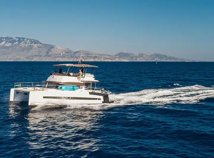 Round of Zakynthos private catamaran route along the island coast