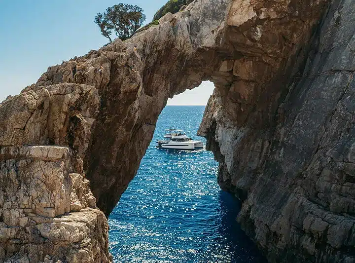 Private catamaran charter from Zakynthos to Kefalonia