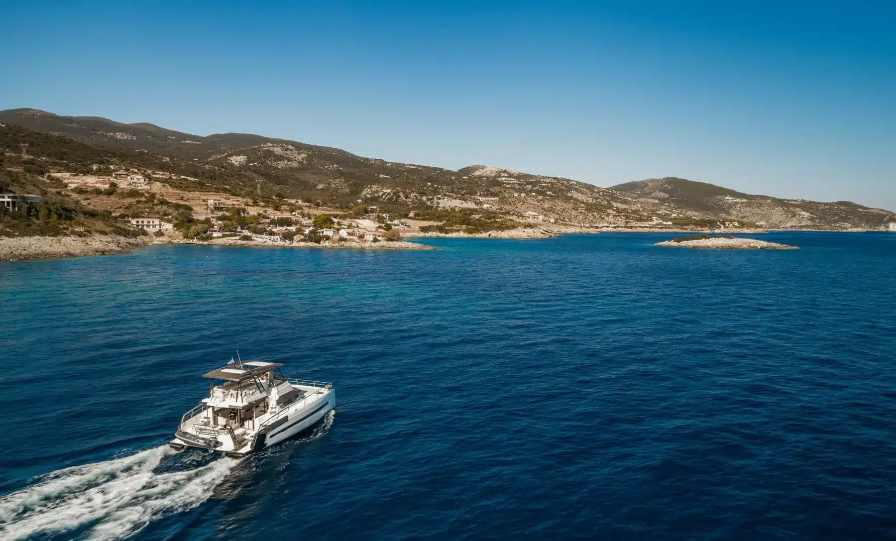 Private catamaran detail for luxury Zakynthos charter guests