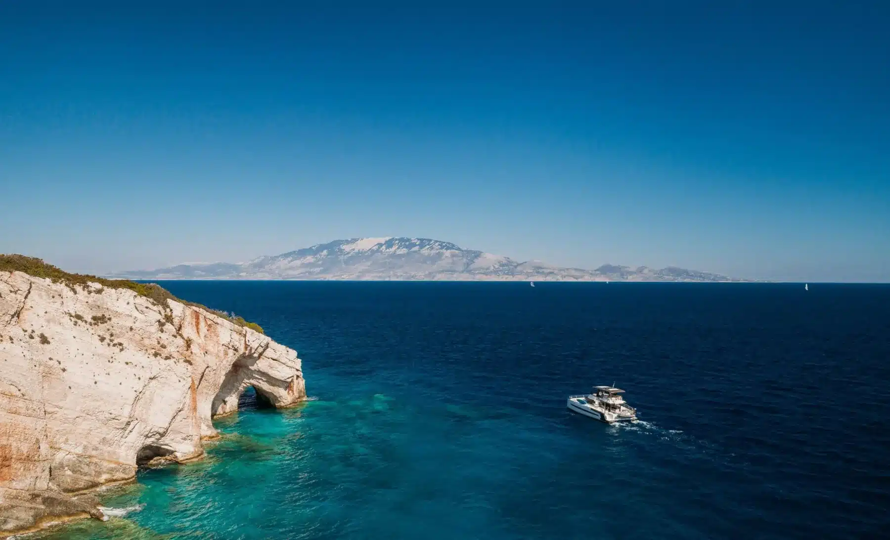 Private catamaran detail for luxury Zakynthos charter guests