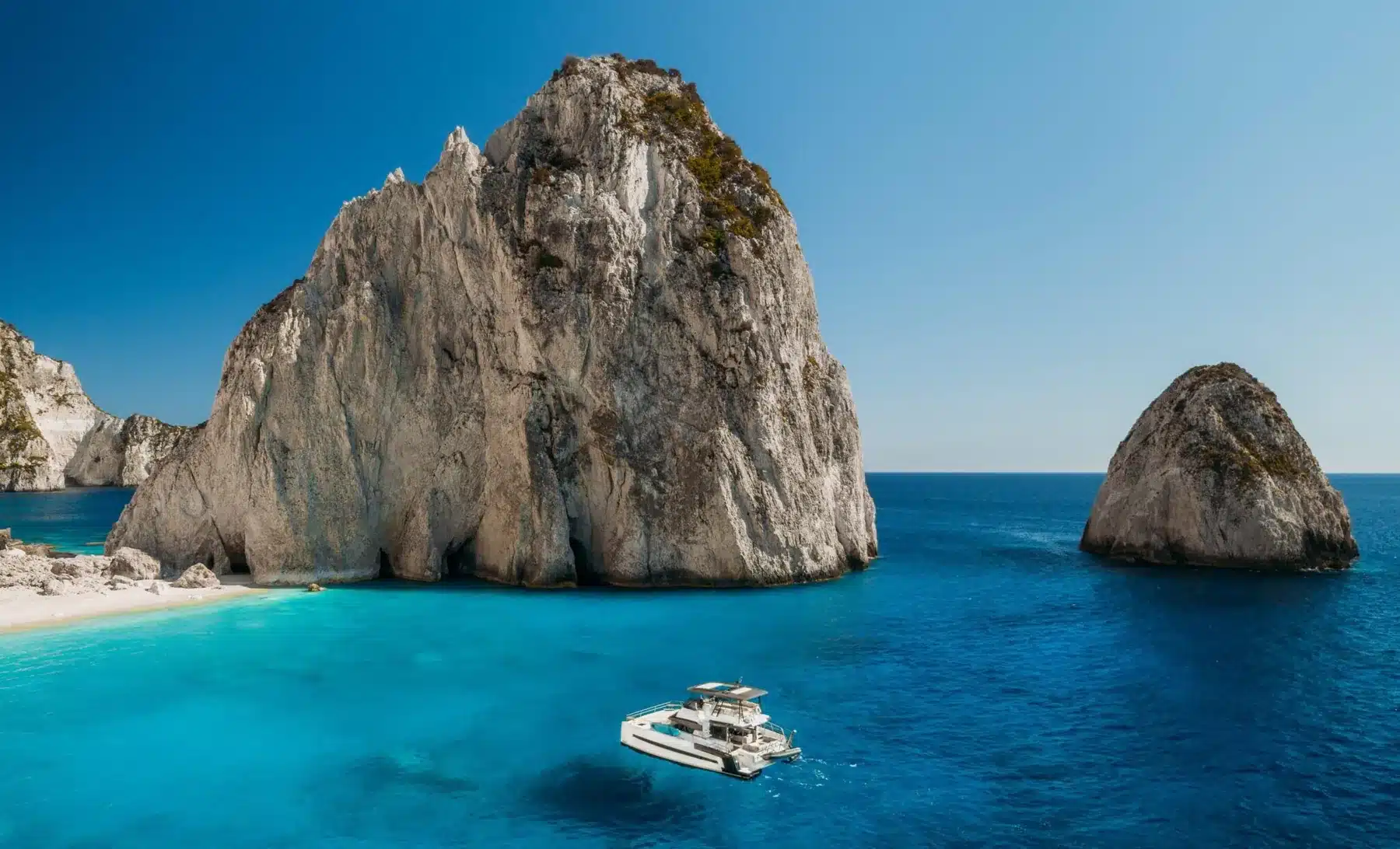 Private catamaran detail for luxury Zakynthos charter guests
