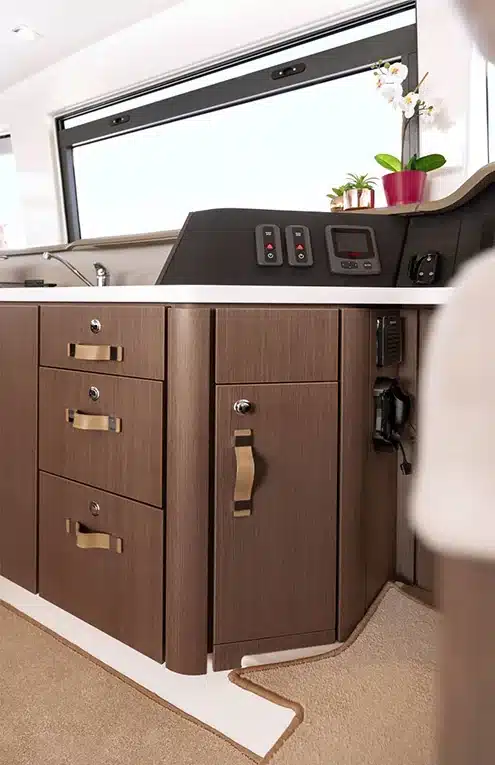 Comfortable lounge area on a private Zakynthos catamaran