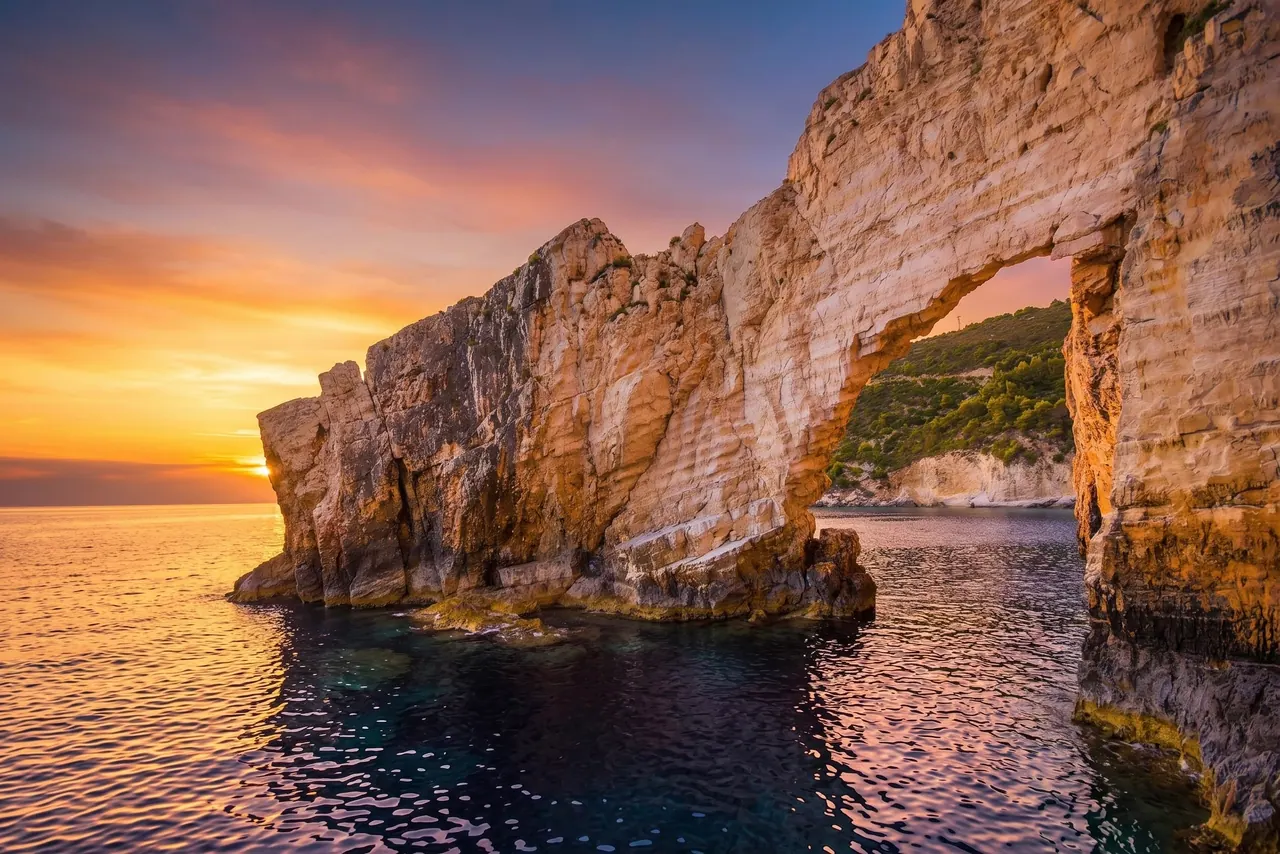Keri Caves at sunset